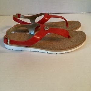 Kelly & Katie Vibrant Red Cork Sandals